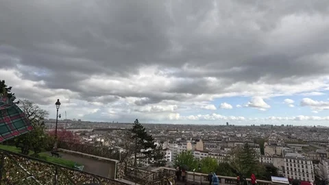 Panoramic View from Sacre Coeur Stock Footage 300433851