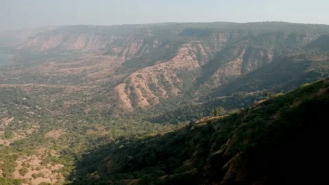 Panoramic view of the Sahyadri range mountains western ghats Stock Footage 233408416