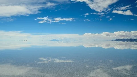 Panoramic View on Salar De Uyuni Stock Footage