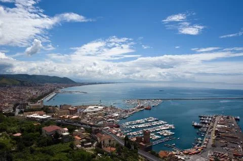 Panoramic view of Salerno Stock Photos
