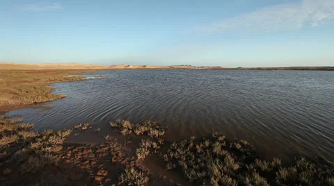 Panoramic view of a salt water lake in Ras Mohamed, Sinai Stock Footage 39156539
