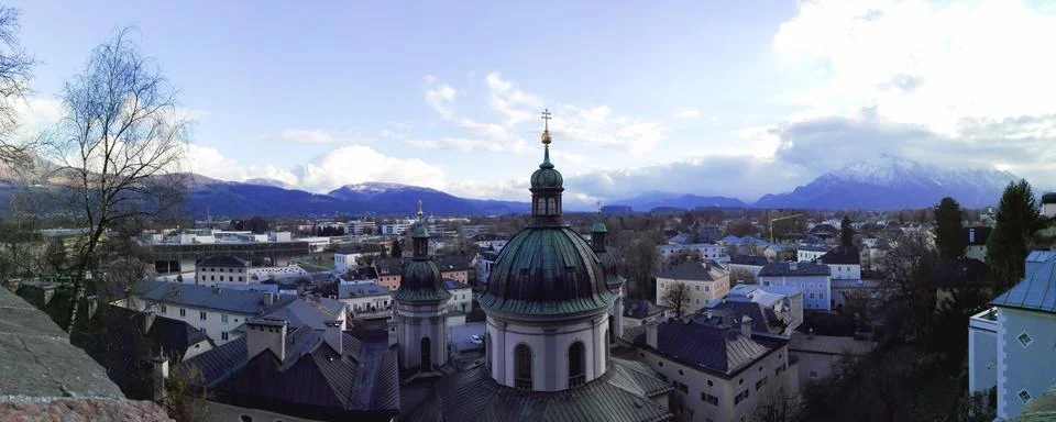 Panoramic view of Salzburg Stock Photos