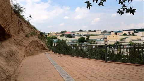 Panoramic view of Samarkand city from Saint Daniel complex hill, no people Stock Footage 336454093
