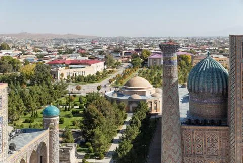 Panoramic view of Samarkand Stock Photos