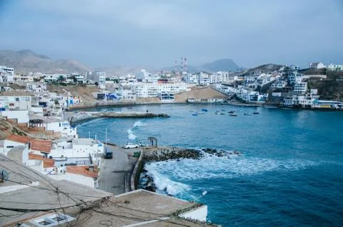 Panoramic view of San Bartolo beach in Lima Stock Photos