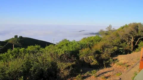 Panoramic view of San Francisco covered in fog from the Top of Mt Tamalpais 스톡 동영상 11837664