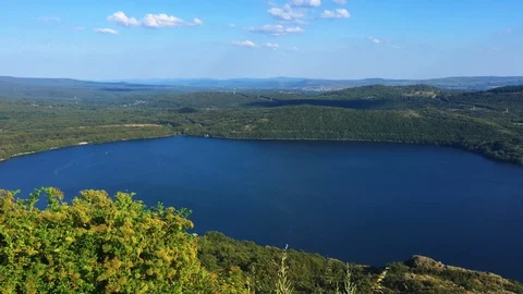 Panoramic view of the Sanabria Lake located in the province of Zamora Stock Footage 129162676