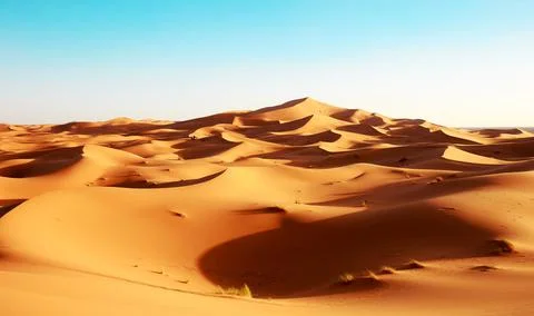 Panoramic view of sand dunes Stock Photos