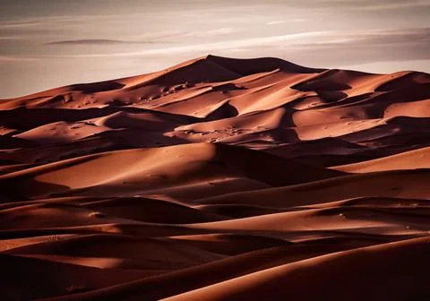 Panoramic view of sand dunes Stock Photos