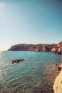 A panoramic view of Sant Angelo coast on island Ischia,Italy Stock Photos