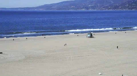 Panoramic view of Santa Monica's beach Stock Footage 36301832