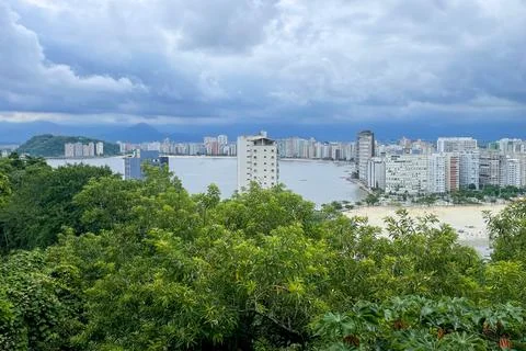 Panoramic view from Santos, Brazil Stock Photos