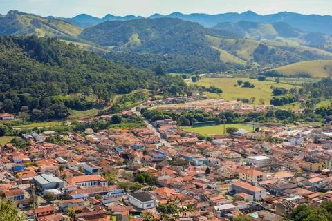 Panoramic view of Sao Bento do Sapucai city, in Sao Paulo state, Brazil Stock Photos