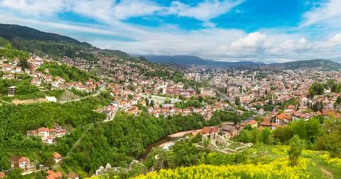 Panoramic view of Sarajevo Stock Photos