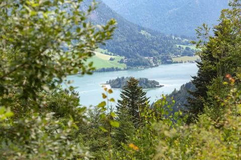Panoramic view of the Schliersee Stock Photos