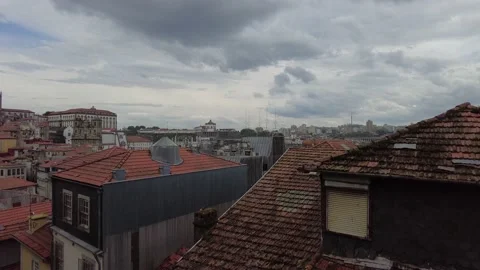 Panoramic View to Sé Cathedral - Porto, Portugal Stock Footage 153213983