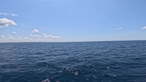 Panoramic view of the sea and a beautiful sky Stock-Footage 345827580