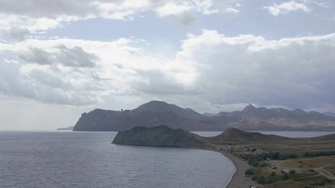 Panoramic view of sea bays, capes and beaches Stock Footage 79818315