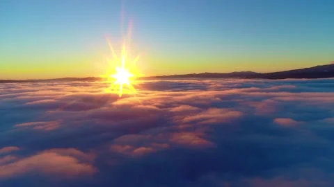 A Panoramic View of the Sea of Clouds, Sunrise, Mount Asama, and Mount Stock Footage 333198415