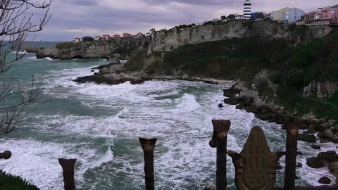 Panoramic view of the sea coast Stock Footage 72165529