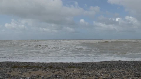 A panoramic view of a sea horizon. Stock Footage 128702546