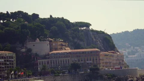 Panoramic view of seacoast in Nice Stock Footage 99183949