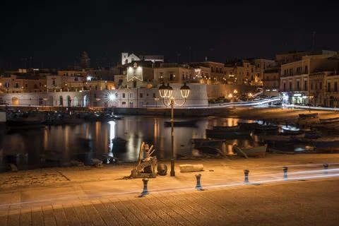 Panoramic view of seafront Bisceglie in Puglia. Stock Photos