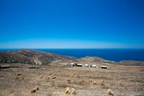 Panoramic view of the seashore of crete Stock Photos