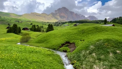 Panoramic view of Seceda peak Stock Footage 282594820