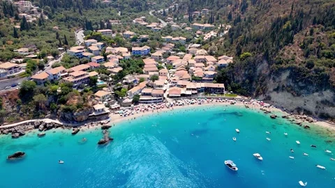 Panoramic view of the secluded Milos beach on Lefkada island Stock-Footage 294558313
