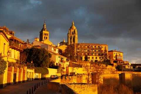 Panoramic view of Segovia, Spain Stock Photos