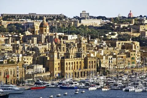 Panoramic view of Senglea. Malta Stock Photos