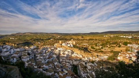 Panoramic View Setenil de las Bodegas Cadiz Sierra Andalusia Stock Photos