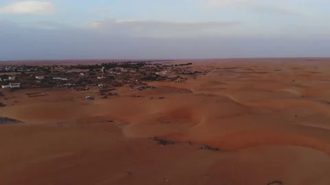 Panoramic view of a settlement in Mauritania. settlement in Mauritania. Settl Stock Footage 137088767