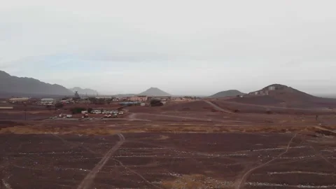 Panoramic view of a settlement in Mauritania. settlement in Mauritania. Settl Stock Footage 137287329