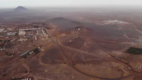 Panoramic view of a settlement in Mauritania. settlement in Mauritania. Settl Stock Footage 137287618