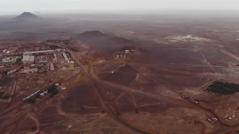 Panoramic view of a settlement in Mauritania. settlement in Mauritania. Settl Stock Footage 137287773