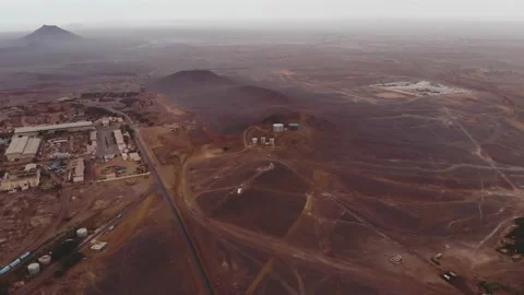 Panoramic view of a settlement in Mauritania. settlement in Mauritania. Settl Stock Footage 137287803