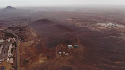 Panoramic view of a settlement in Mauritania. settlement in Mauritania. Settl Stock Footage 137287866
