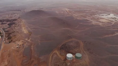 Panoramic view of a settlement in Mauritania. settlement in Mauritania. Settl Stock Footage 137287897