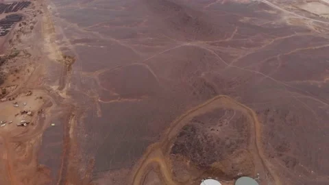 Panoramic view of a settlement in Mauritania. settlement in Mauritania. Settl Stock Footage 137287905