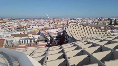 Panoramic View of Seville from Las Setas Overlook Stock Footage 328925091