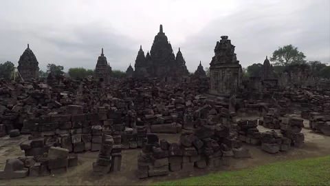 Panoramic View, Sewu Temple Compound, Java, Indonesia 库存影片 284143113