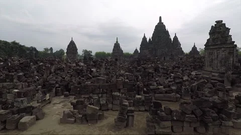 Panoramic View, Sewu Temple Compound, Java, Indonesia Stock Footage 284145361
