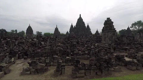 Panoramic View, Sewu Temple Compound, Java, Indonesia Stock Footage 284145926