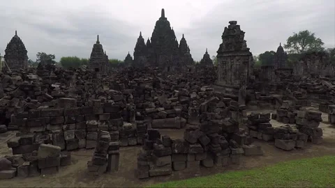 Panoramic View, Sewu Temple Compound, Java, Indonesia Stock Footage 284146341