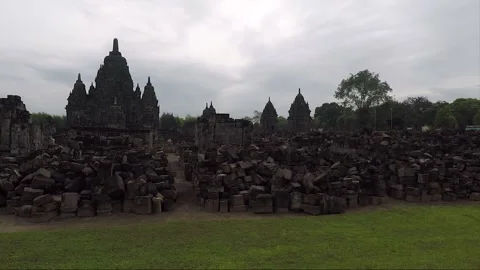 Panoramic View, Sewu Temple Compound, Java, Indonesia 库存影片 284527915