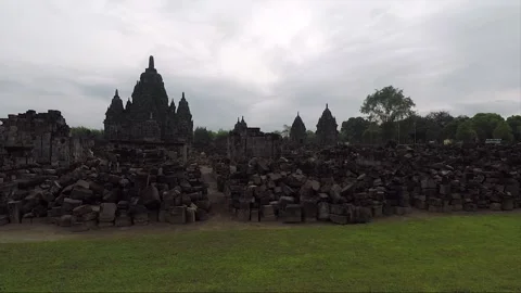 Panoramic View, Sewu Temple Compound, Java, Indonesia Stock Footage 284528197
