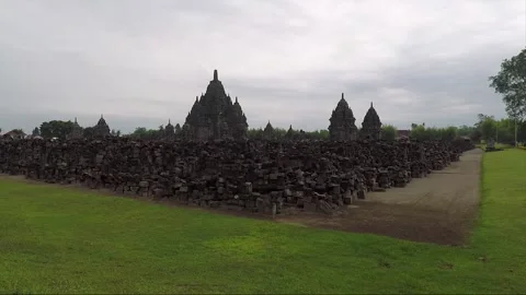Panoramic View, Sewu Temple Compound, Java, Indonesia Stock Footage 284530485