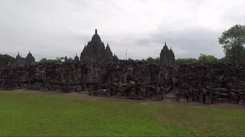 Panoramic View, Sewu Temple Compound, Java, Indonesia Stock Footage 284553033